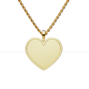 14k Yellow Gold Medium Heart Shaped Memory Charm Pendant